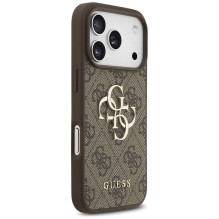 „Guess 4G“ didelio logotipo dėklas, skirtas „iPhone 17 Pro“ – rudas