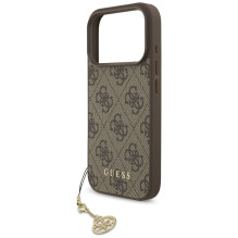 „Guess 4G Charms Collection“ „MagSafe“ dėklas, skirtas „iPhone 17 Pro“ – rudas
