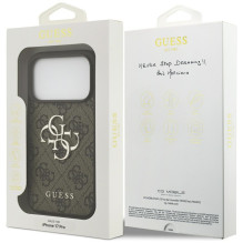 „Guess 4G“ didelio logotipo dėklas, skirtas „iPhone 17 Pro“ – rudas