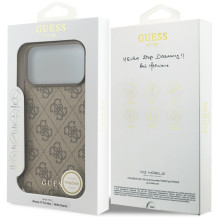 „Guess 4G Charms Collection“ „MagSafe“ dėklas, skirtas „iPhone 17 Pro Max“ – rudas