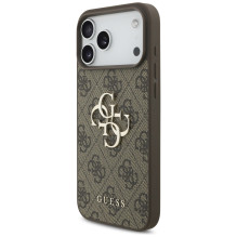 „Guess 4G“ didelio logotipo dėklas, skirtas „iPhone 17 Pro Max“ – rudas