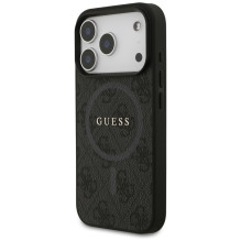 „Guess 4G Ring Classic Logo MagSafe“ dėklas, skirtas „iPhone 17 Pro“ – juodas