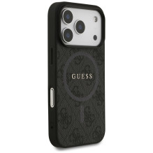 „Guess 4G Ring Classic Logo MagSafe“ dėklas, skirtas „iPhone 17 Pro“ – juodas