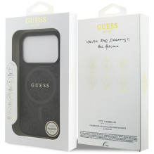 „Guess 4G Ring Classic Logo MagSafe“ dėklas, skirtas „iPhone 17 Pro“ – juodas