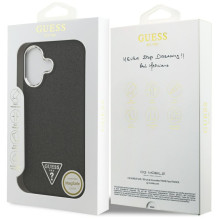 Guess Glitter Triangle Logo MagSafe Case for iPhone 17 - Black