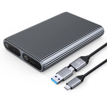 Kieszeń dyskowa podwójna Orico AM2C3-2SN na dwa dyski M.2 SATA+NVME USB-C 3.2 6Gb / s / 10Gb / s - szara