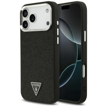 „Guess“ blizgantis trikampio formos logotipas su „MagSafe“ dėklu, skirtu „iPhone 17 Pro Max“ – juodas