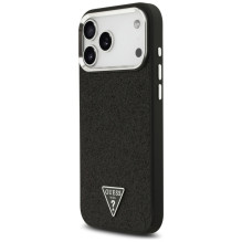 „Guess“ blizgantis trikampio formos logotipas su „MagSafe“ dėklu, skirtu „iPhone 17 Pro Max“ – juodas