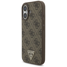 „Guess 4G Strap“ trikampio formos logotipo „MagSafe“ dėklas, skirtas „iPhone 17“ – rudas