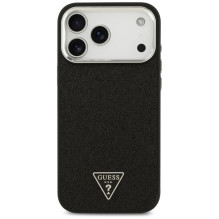 „Guess“ blizgantis trikampio formos logotipas su „MagSafe“ dėklu, skirtu „iPhone 17 Pro Max“ – juodas
