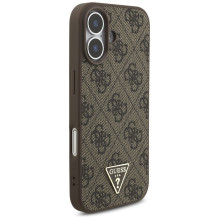 „Guess 4G Strap“ trikampio formos logotipo „MagSafe“ dėklas, skirtas „iPhone 17“ – rudas