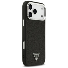 „Guess“ blizgantis trikampio formos logotipas su „MagSafe“ dėklu, skirtu „iPhone 17 Pro Max“ – juodas