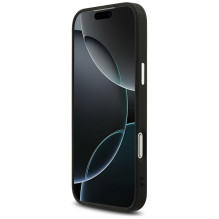 „Guess“ blizgantis trikampio formos logotipas su „MagSafe“ dėklu, skirtu „iPhone 17 Pro Max“ – juodas
