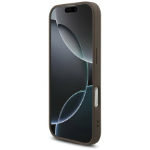 „Guess 4G Strap“ trikampio formos logotipo „MagSafe“ dėklas, skirtas „iPhone 17“ – rudas