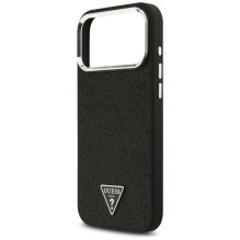 „Guess“ blizgantis trikampio formos logotipas su „MagSafe“ dėklu, skirtu „iPhone 17 Pro Max“ – juodas