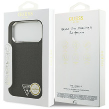 Guess Glitter Triangle Logo MagSafe Case for iPhone 17 Pro Max - Black