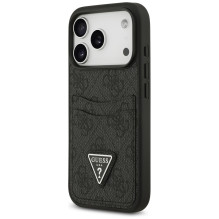 „Guess 4G“ apsauginis „Card Triangle“ dėklas, skirtas „iPhone 17 Pro“ – juodas