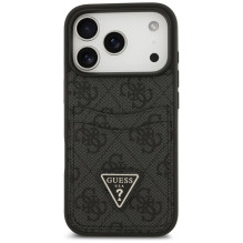 „Guess 4G“ apsauginis „Card Triangle“ dėklas, skirtas „iPhone 17 Pro“ – juodas
