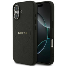 „Guess Grained Ring MagSafe“ dėklas, skirtas „iPhone 17“ – juodas