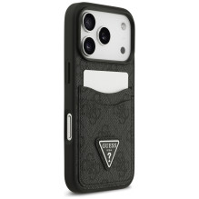 „Guess 4G“ apsauginis „Card Triangle“ dėklas, skirtas „iPhone 17 Pro“ – juodas