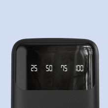 Dudao large capacity powerbank with 4 built-in cables 20000mAh USB Type C + micro USB + Lightning + USB-A (input) - blac