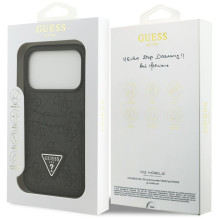 „Guess 4G“ apsauginis „Card Triangle“ dėklas, skirtas „iPhone 17 Pro“ – juodas