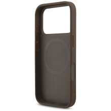 „Guess 4G Strap“ trikampio formos logotipo „MagSafe“ dėklas, skirtas „iPhone 17 Pro“ – rudas