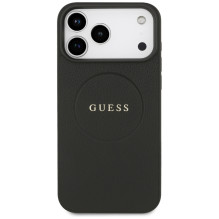 „Guess Grained Ring MagSafe“ dėklas, skirtas „iPhone 17 Pro Max“ – juodas