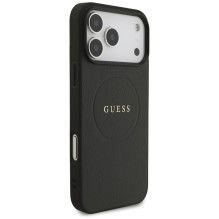 „Guess Grained Ring MagSafe“ dėklas, skirtas „iPhone 17 Pro Max“ – juodas