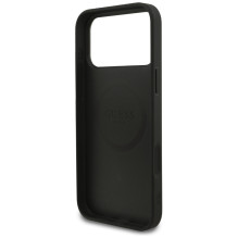 „Guess Grained Ring MagSafe“ dėklas, skirtas „iPhone 17 Pro Max“ – juodas