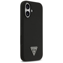 „Guess“ silikoninis trikampio formos logotipo „MagSafe“ dėklas, skirtas „iPhone 17“ – juodas