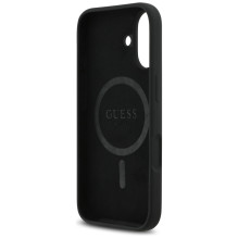 „Guess“ silikoninis trikampio formos logotipo „MagSafe“ dėklas, skirtas „iPhone 17“ – juodas