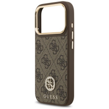 „Guess 4G Strass Logo MagSafe“ dėklas, skirtas „iPhone 17 Pro“ – rudas