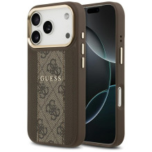 „Guess 4G Stripe MagSafe“ dėklas, skirtas „iPhone 17 Pro“ – rudas