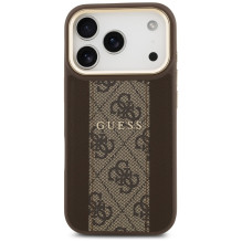 „Guess 4G Stripe MagSafe“ dėklas, skirtas „iPhone 17 Pro“ – rudas