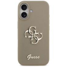 „Guess“ silikoninis „Big 4G Script“ dėklas, skirtas „iPhone 17“ – rudas