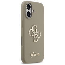 „Guess“ silikoninis „Big 4G Script“ dėklas, skirtas „iPhone 17“ – rudas