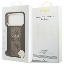 „Guess 4G Stripe MagSafe“ dėklas, skirtas „iPhone 17 Pro“ – rudas