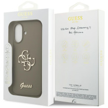 „Guess“ silikoninis „Big 4G Script“ dėklas, skirtas „iPhone 17“ – rudas