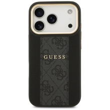 „Guess 4G Stripe MagSafe“ dėklas, skirtas „iPhone 17 Pro“ – juodas