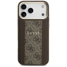 „Guess 4G Stripe MagSafe“ dėklas, skirtas „iPhone 17 Pro Max“ – rudas