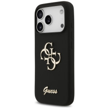 „Guess“ silikoninis „Big 4G Script“ dėklas, skirtas „iPhone 17 Pro“ – juodas