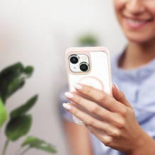 Dux Ducis Clin2 dėklas iPhone 14 Plus magnetinis MagSafe dangtelis rožinis