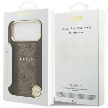 „Guess 4G Stripe MagSafe“ dėklas, skirtas „iPhone 17 Pro Max“ – rudas