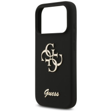 „Guess“ silikoninis „Big 4G Script“ dėklas, skirtas „iPhone 17 Pro“ – juodas