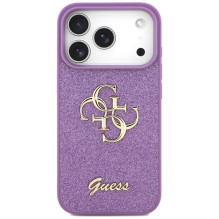 „Guess“ fiksuoto blizgučių dizaino „iPhone 17 Pro“ dėklas – violetinis