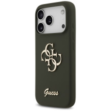 „Guess“ silikoninis „Big 4G Script“ dėklas, skirtas „iPhone 17 Pro“ – žalias