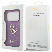 „Guess“ fiksuoto blizgučių dizaino „iPhone 17 Pro“ dėklas – violetinis