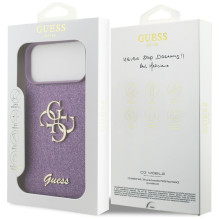 „Guess Fixed Glitter Big 4G“ dėklas, skirtas „iPhone 17 Pro Max“ – violetinis