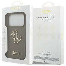 „Guess“ silikoninis „Big 4G Script“ dėklas, skirtas „iPhone 17 Pro Max“ – rudas